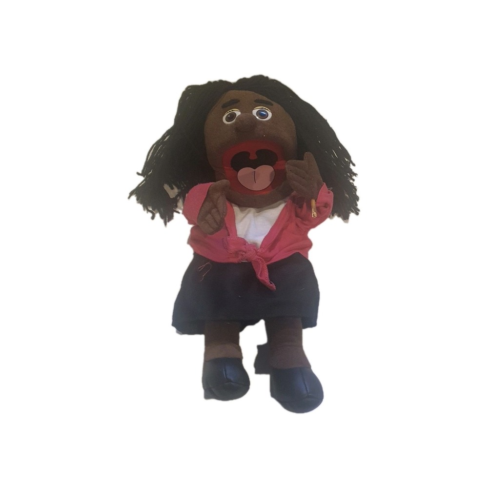 Silly Puppets African American Girl Hand Puppet 15' Yarn Hair School Theater Kid